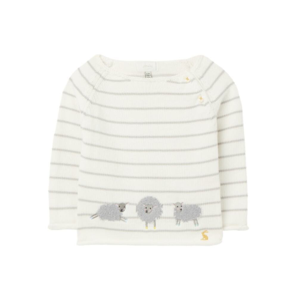 Joules Baby White Grayship The Intarsia Knit Jumper Size Newborn